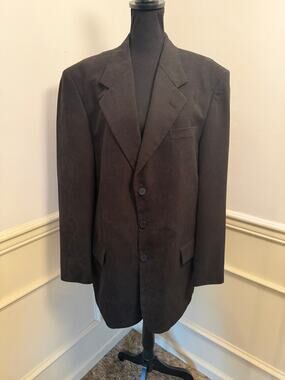 Vintage Members Only Men's 44T Black Corduroy Blazer Sport Coat Jacket Tall